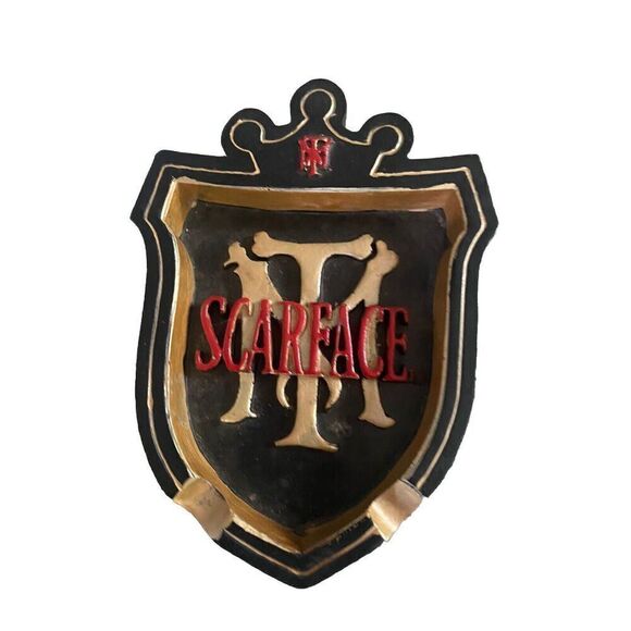 Scarface  Small Glass Ashtray Tony Montana Al Pacino Universal Studios - Picture 1 of 13